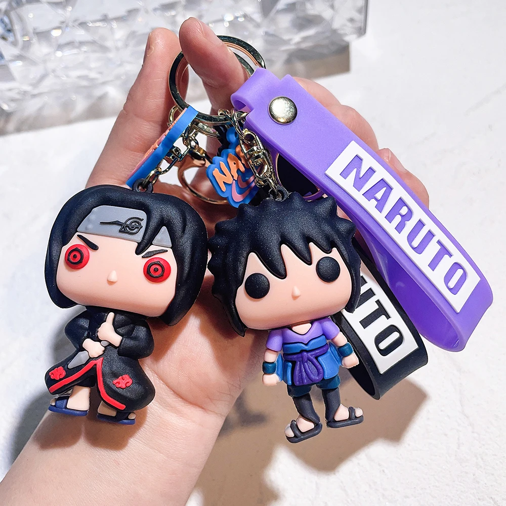 

Hot Anime NARUTO Collection Pendant Keychain Q Version Uchiha Sasuke Yahiko PVC Figurine Model Keyring Backpack Ornament ToyGift