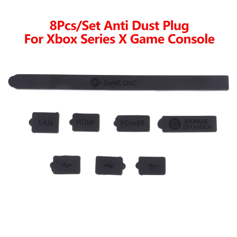

1Set Black Anti Dust Plug Silicone Dust Plugs USB Jack Interface Cover Host Port Filter Dustproof Cap Cover For XBOX Series