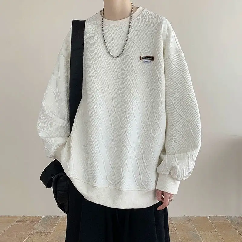 Мужская футболка с длинным рукавом и круглым вырезом весна-осень