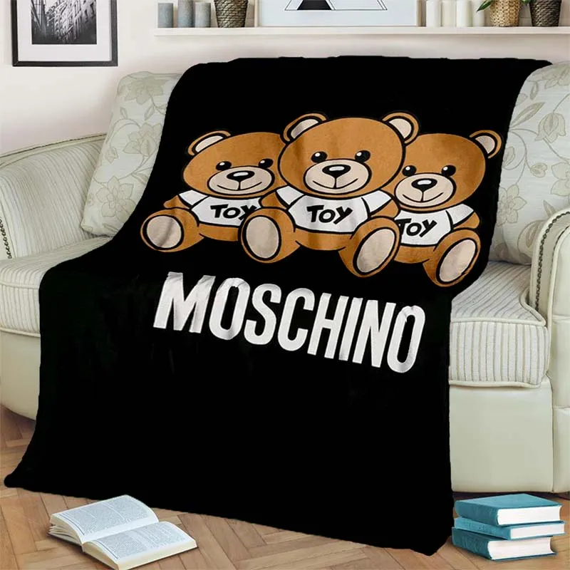 Милое плюшевое одеяло с рисунком логотипа M-Moschino отель диван-кровать теплый