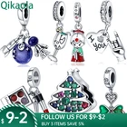 Шармы-подвески в виде рождественской елки, серебро 925 пробы