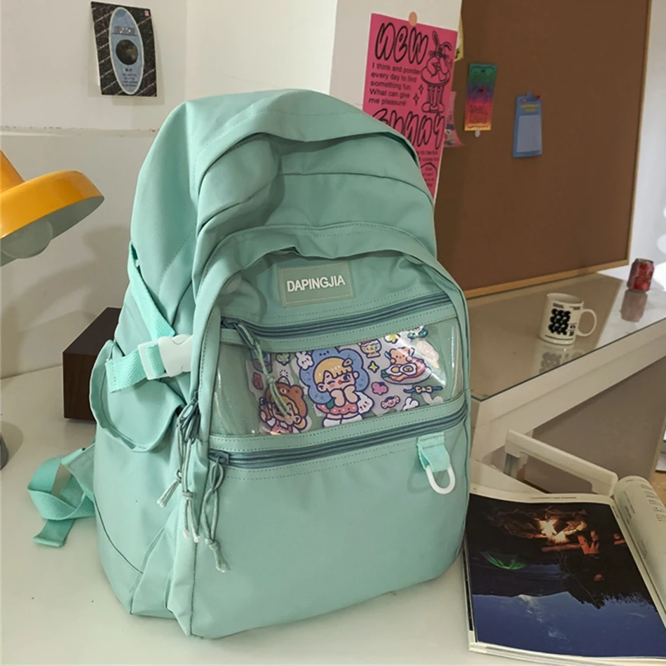 

Casual Cute Women Backpack 2022 Trend Luxury Nylon School Bags for Teenager Girls Designer Large Capacity Travel Shopper Handbag