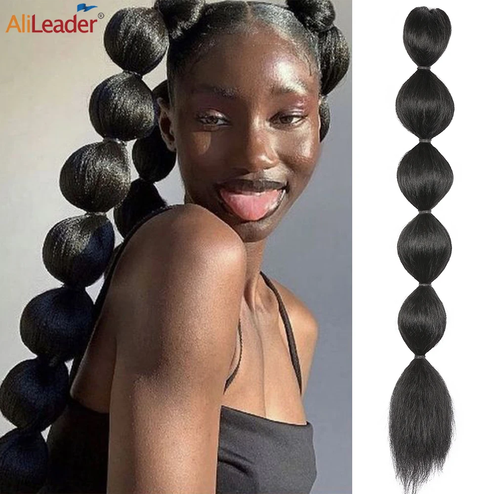 

Gorgeous 22Inch 100G Lantern Bubble Fishtail Braid Ponytail For Black Women Festival Party Daily Yali Straigth Hair Piece
