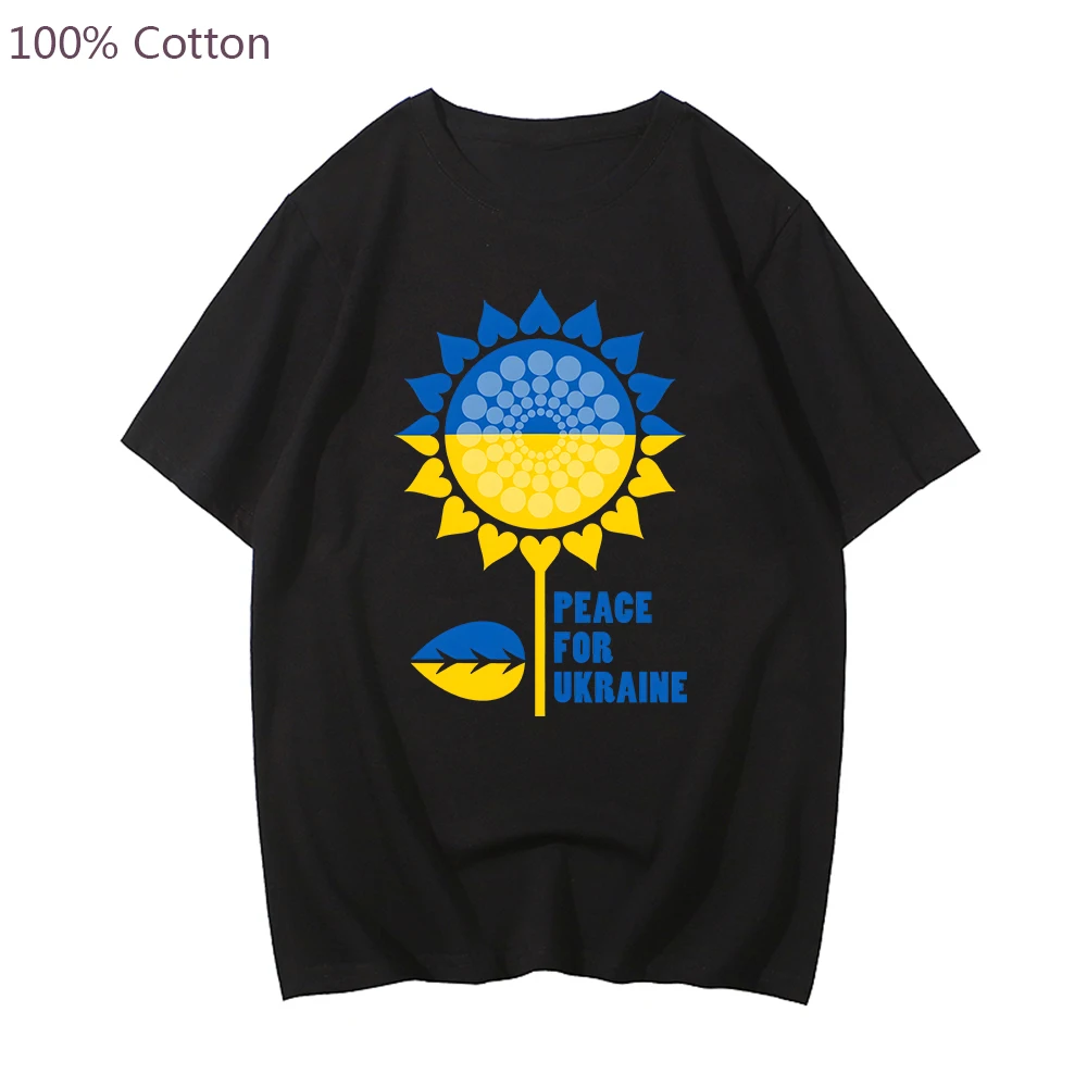 

Ukraine T Shirt For Men/Women Bule Yellow Sunflower Print T-Shirts O-Neck Short Sleeve Tees Ukrainian Souvenir Streetwear Cotton