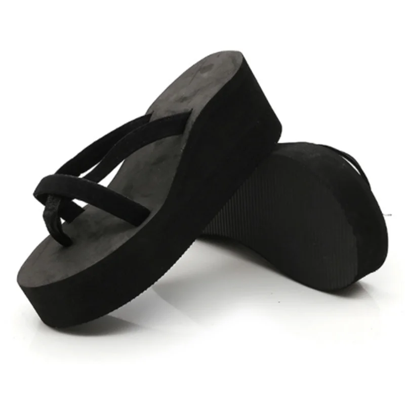 

Casual Women Slippers Summer High Heel Slippers Beach Flip Flop Platform Beach Shoes Woman Sandals Non-Slip Plus Size 34-43