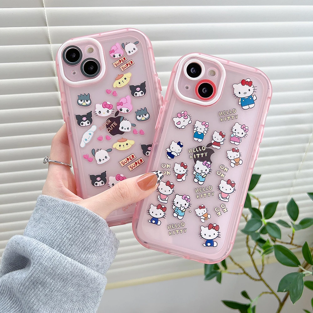 

2022 BanDai Hello Kitty My Melody Kuromi Phone Case For Iphone 11 12 13 Pro Max X Xs Xr 7 8 Plus Shockproof Cover