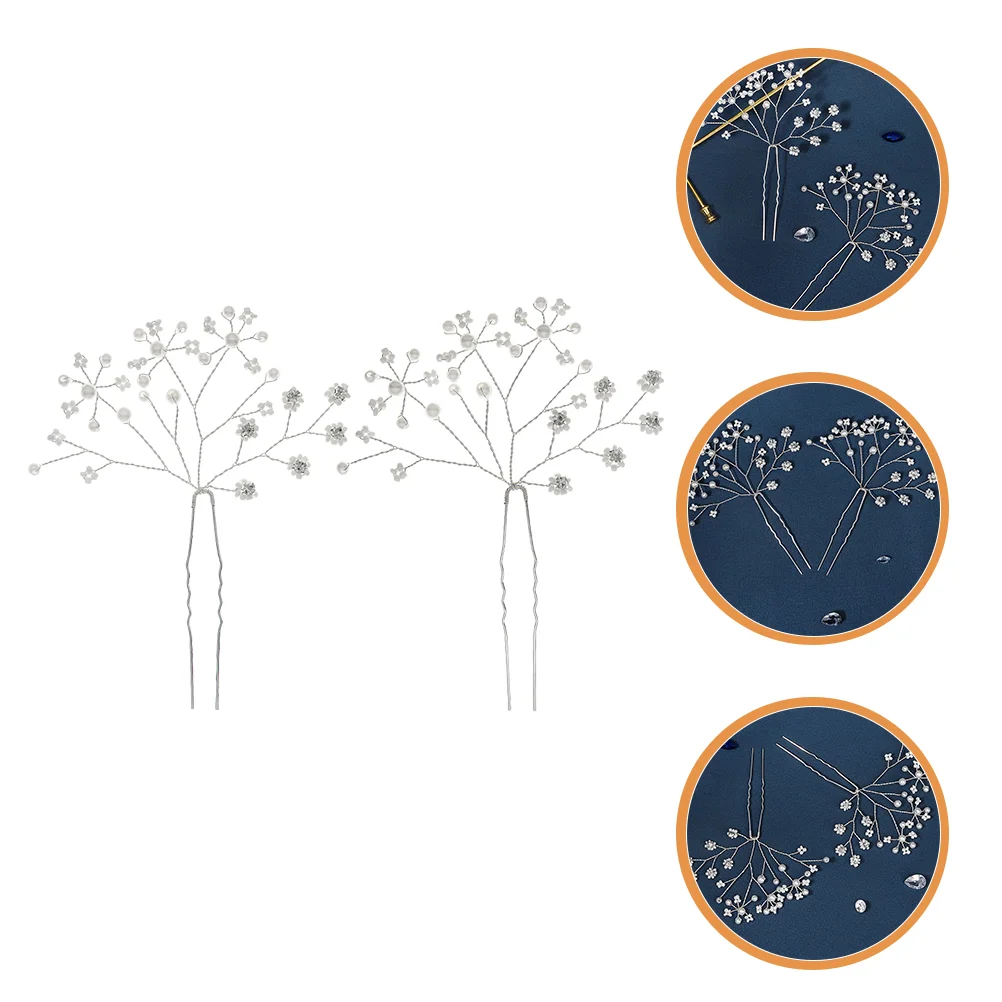 

Hair Pin Bridal Wedding Crystal Accessories Headpieces Props Costume Bridesmaid Rhinestone Headdress Piece Headwear Up Flower