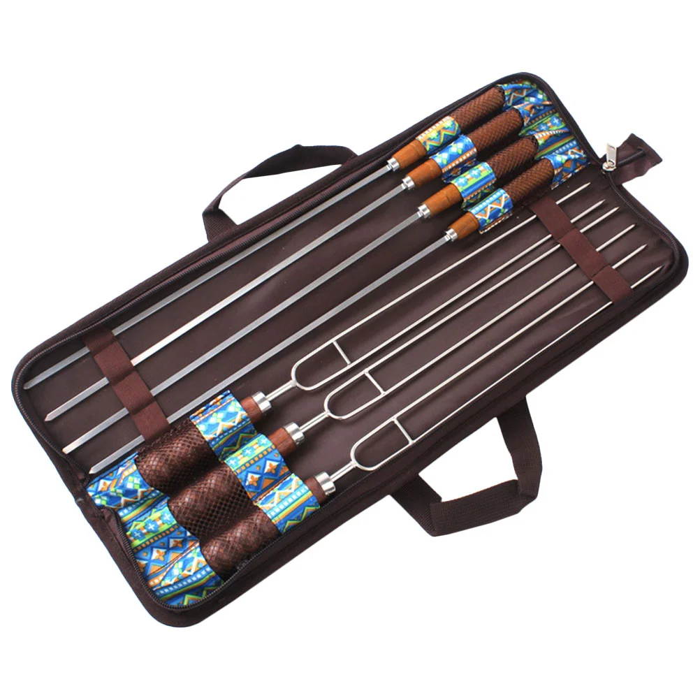 

Skewers Barbecue Fork Bbq Grilling Stainless Sticks Steel Meat Grill Kebab Roasting String Steak Tool Picnic Home Proof Rust