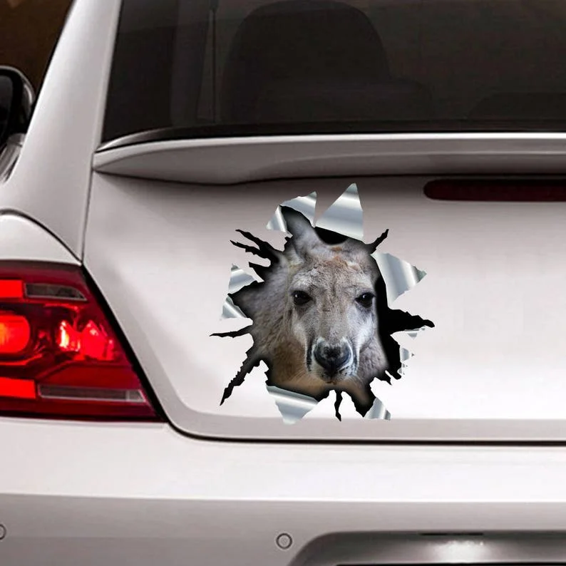 

Kangaroo car sticker, 3d decal, funny sticker