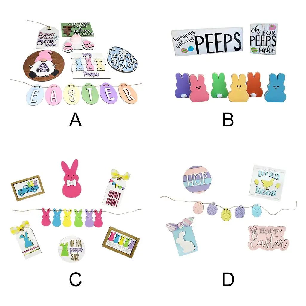 

Wooden Easter Bunny Pendant Kit Hanging Ornament for Office Home Decorations