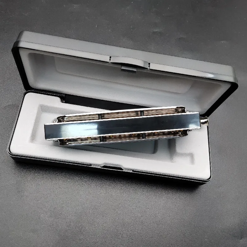 Swan SW1040 Silver Color 10 Holes 40 Tones Chromatic Harmonica Changeable Musical Instrument Woodwind Harp