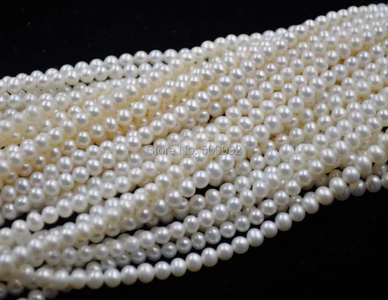 

AA++ 10 Qty 4mm round freshwater pearl wholesale strings
