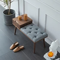 Nordic Fabric Designer Hotel Shoe Changing Stools Hallway Porch Storage Cabinet Modern Household Furniture Ottomans with Drawer