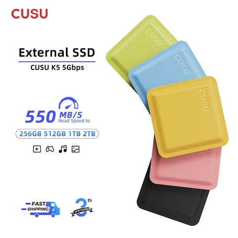 Внешний твердотельный накопитель CUSU 1 ТБ, 512 ГБ, портативный твердотельный накопитель, 256 ГБ, 2 ТБ, твердотельный накопитель Type-C для телефона, ноутбука