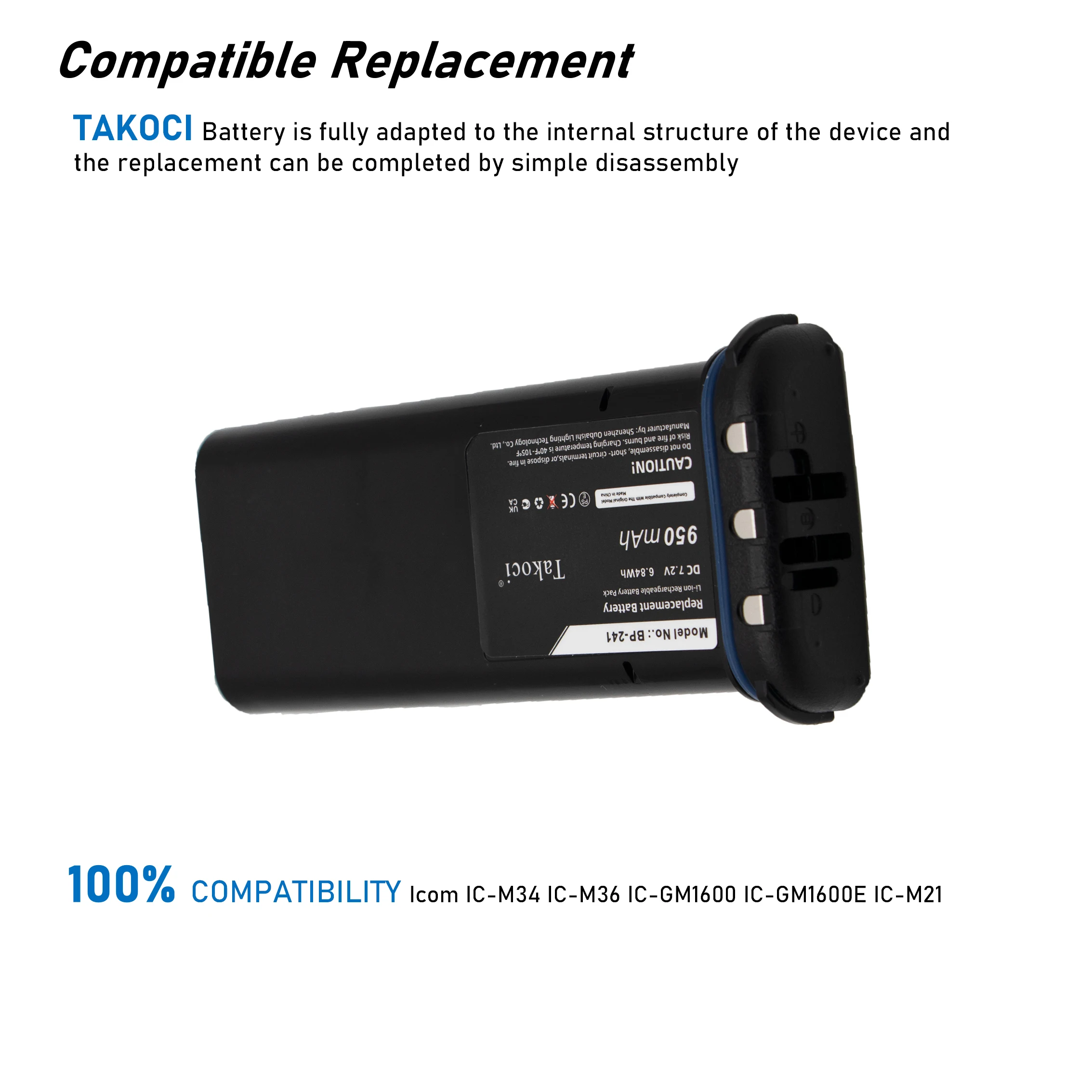 Сменный аккумулятор для Icom IC-GM1600 IC-GM1600E IC-M21 IC-M2A IC-M31 IC-M32 IC-M33 IC-M34 IC-M35 IC-M36 IC-M90