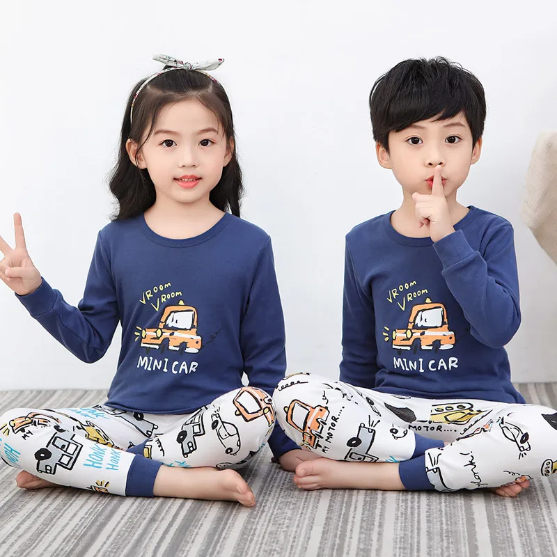 

Toddler Girls Boys Clothes Children's Cotton Pajamas Set Teenagers Sleepwear Baby Nightwear 2PCS Pyjamas For Kids 6 8 10 12Years