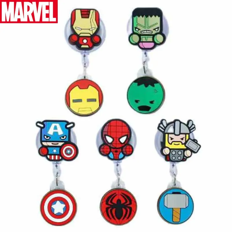 

Disney Credential Holder Spider-men Retractable Badge Holder Keychain The Avengers Work Badge Holder Iron Man Id Card Holders