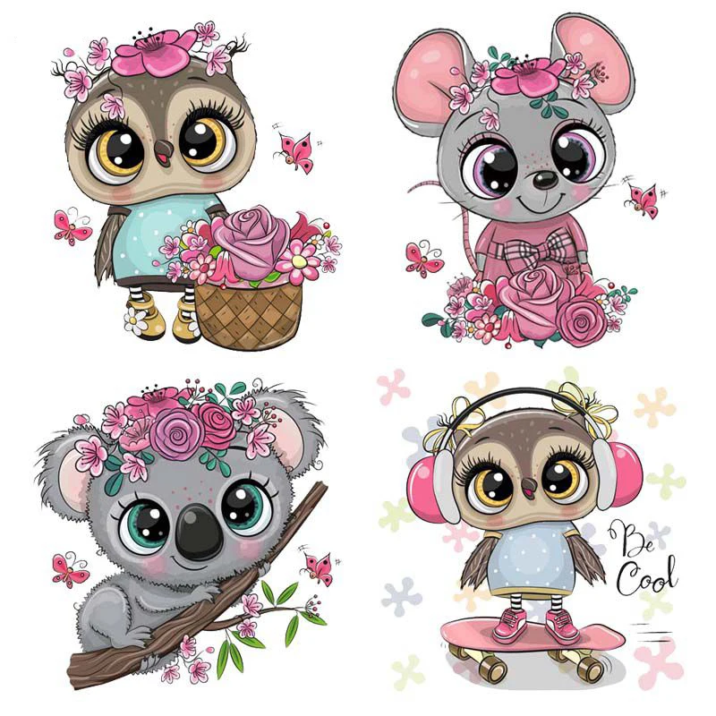 

Lovely Koala Iron on Heat Transfers Vinyl Thermal Heat Transfer Cartoon Patches for Clothing DIY Stickers on Infant Baby Clothes