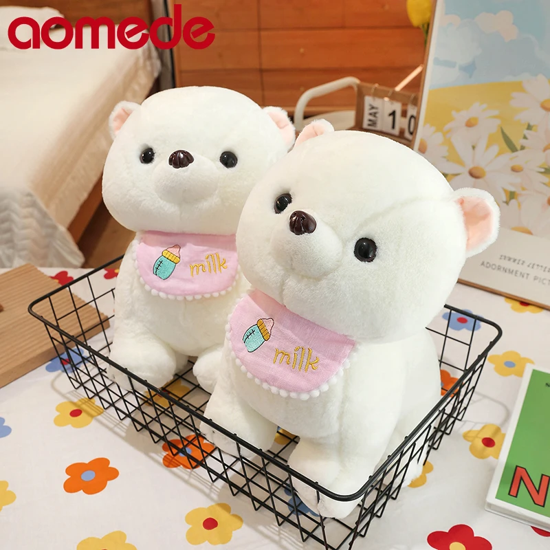 

35cm Cute Soft Little Milk Dog Plush Toys Office Nap Stuffed Animal Pillow Home Comfort Cushion Christmas Gift Doll Kids Girl