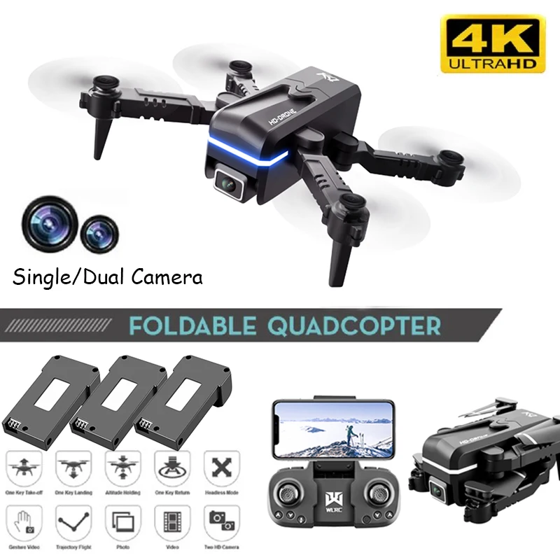 

WLR/C KK1 NEW RC Drone 4K HD Single/Dual Camera Aerial Photo RC Drone WIFI Live Video FPV 4K/1080P Drones Quadcopter for Kids
