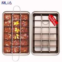 non stick square brownie pans with dividers high carbon steel baking pan makes 18 pre cut brownies all at once bakeware tools