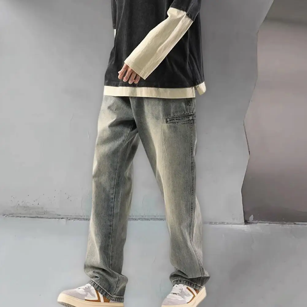 

Denim Trousers Straight Men Trousers Loose American Denim Trousers