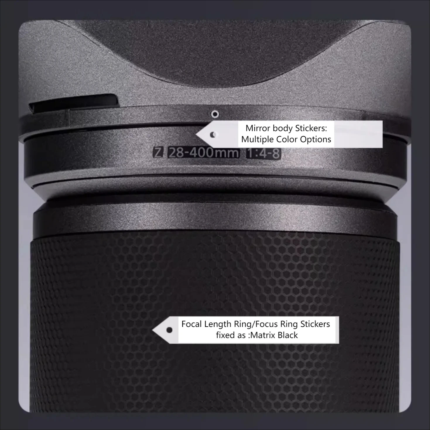 Для Nikon Z 28-400 мм F4-8 VR наклейка на объектив защитная наклейка на кожу пленка против царапин защитное покрытие Z24-400 F\4-8 (art.: 3920d1dc246ac) - 3920d1dc246ac
