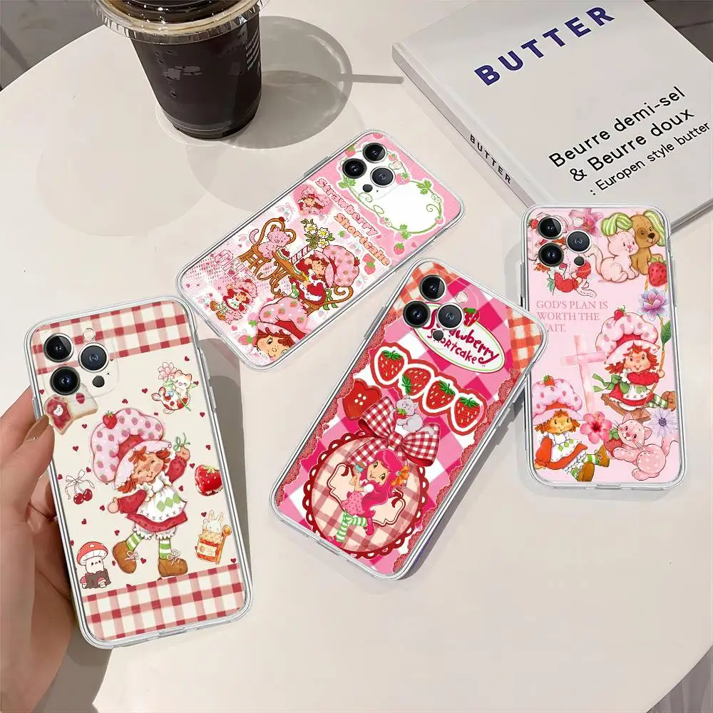 Фото Чехол для телефона S-Strawberry-shortcake Girl для iPhone 17 16 15 14 13 12 11 Pro Max Plus, высококачественный силиконовый. №2