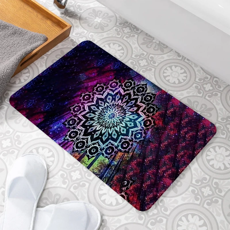 

Mandala Star Sky Balcony Kitchen Absorbent Mat Prayer Washable Non-slip Rug House Entrance Mats Carpet Bathroom Rugs Welcome Mat