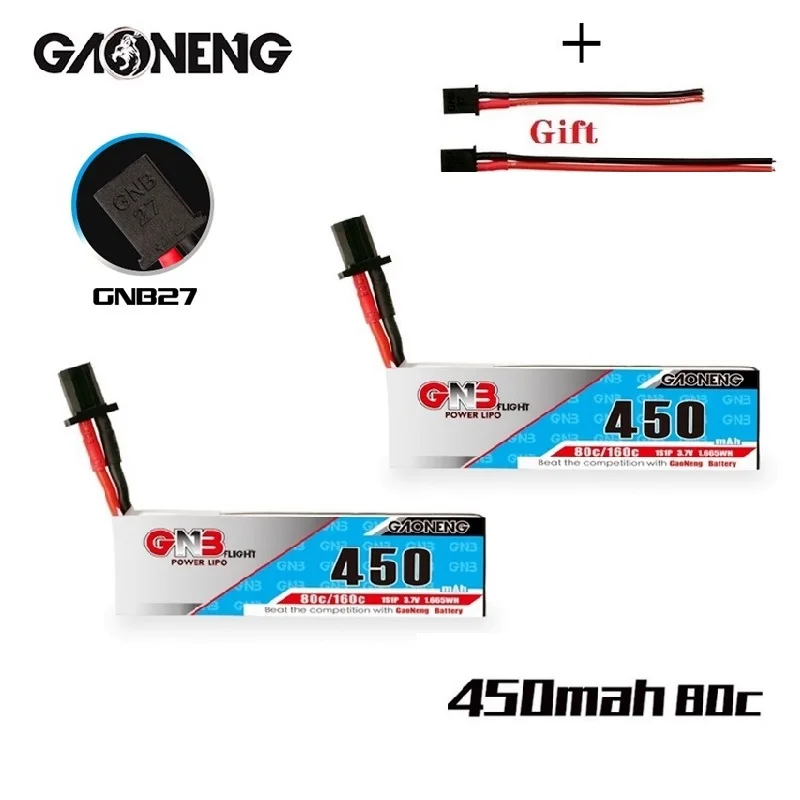 

2/4/6/8PCS Original GNB 1S 3.7V 450MAH HV Lipo Battery 80C/160C For RC Helicopter Quadcopter FPV Racing Drone Parts GNB27 Plug