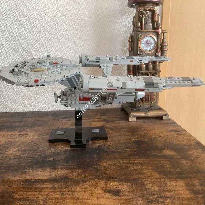 Фото 729 шт. USS Enterprise NCC-1701 модель миди-масштаба Moc строительные блоки кирпичи Diy космический корабль креативная сборка развивающая игрушка в подарок №4