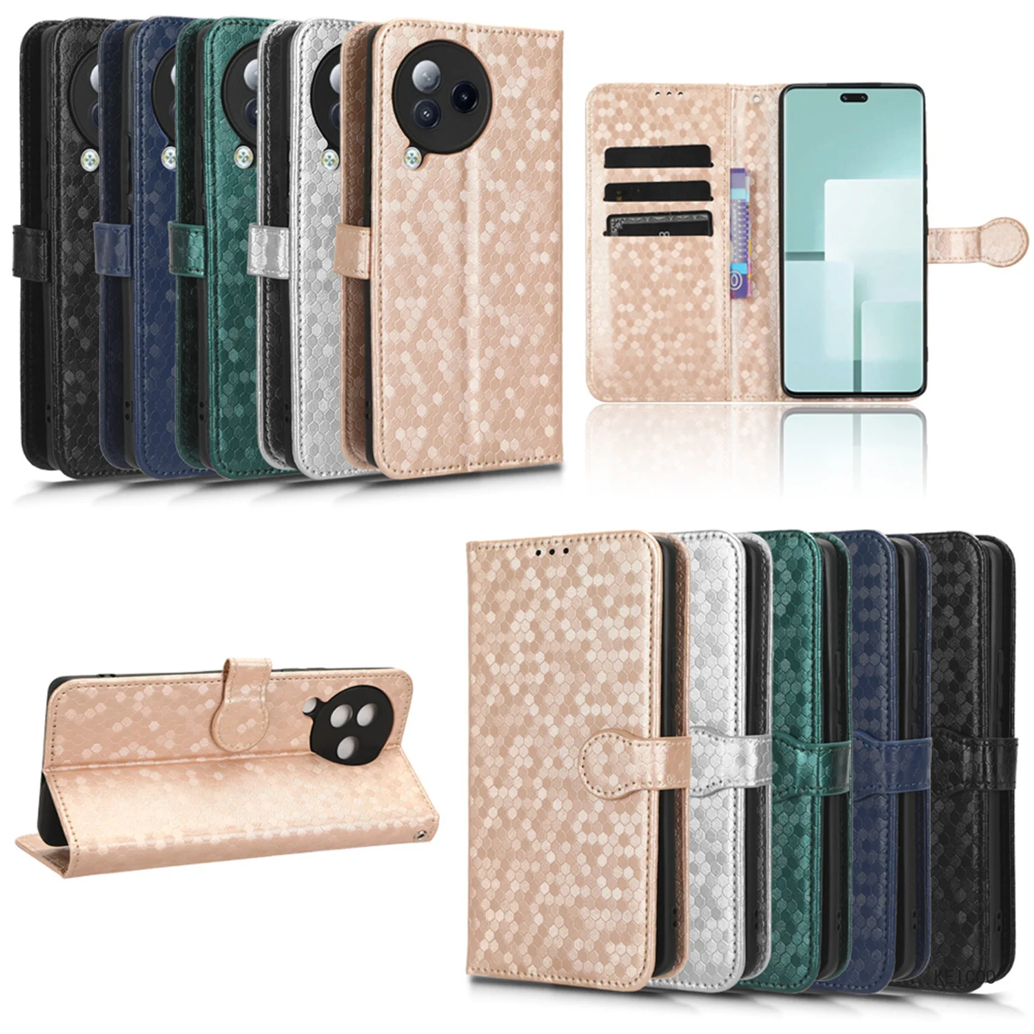 Кожаные чехлы в стиле ретро с рисунком ряби для Xiaomi Civi 3 элегантный