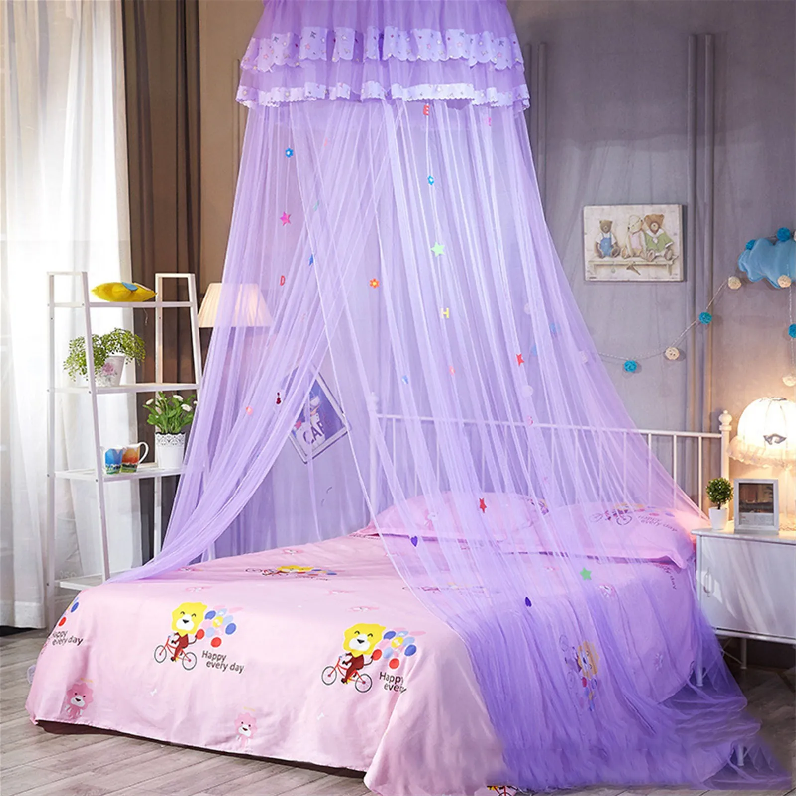 

Fly And Lace Ruffle Bed With Elegant Net Net For Girls For Bed Baby Canopy Bedding Lace Dome Soap for Plants