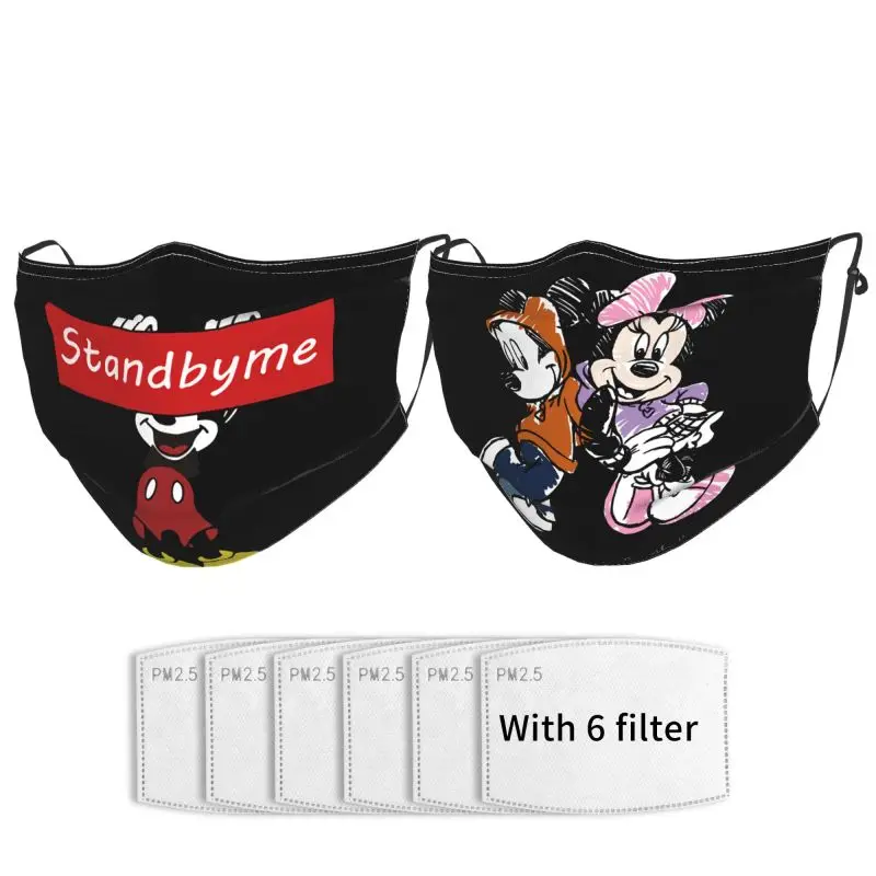

Disney Cartoon Printing Adult Mask Outdoor Sports Protection Sunscreen Dust Masks Washable Adjustable Suitable Men Women 2PCS