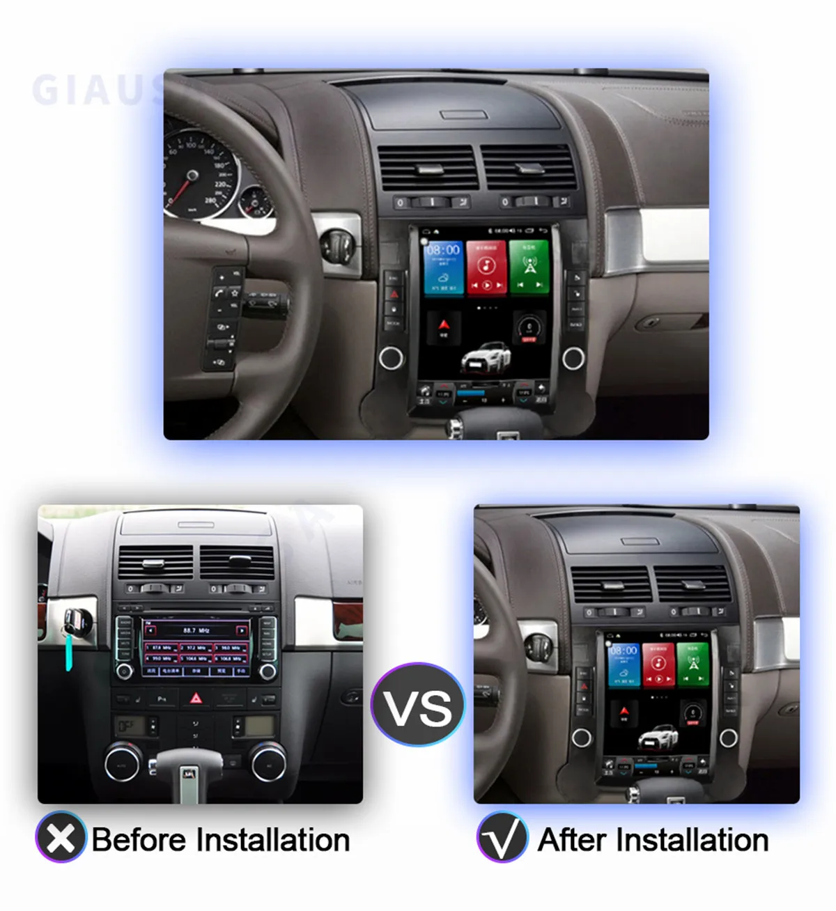 Автомагнитола 2 Din на Android 12 для VW Volkswagen Touareg 2003-2010 BT AHD 4G Авторадио RDS мультимедийный
