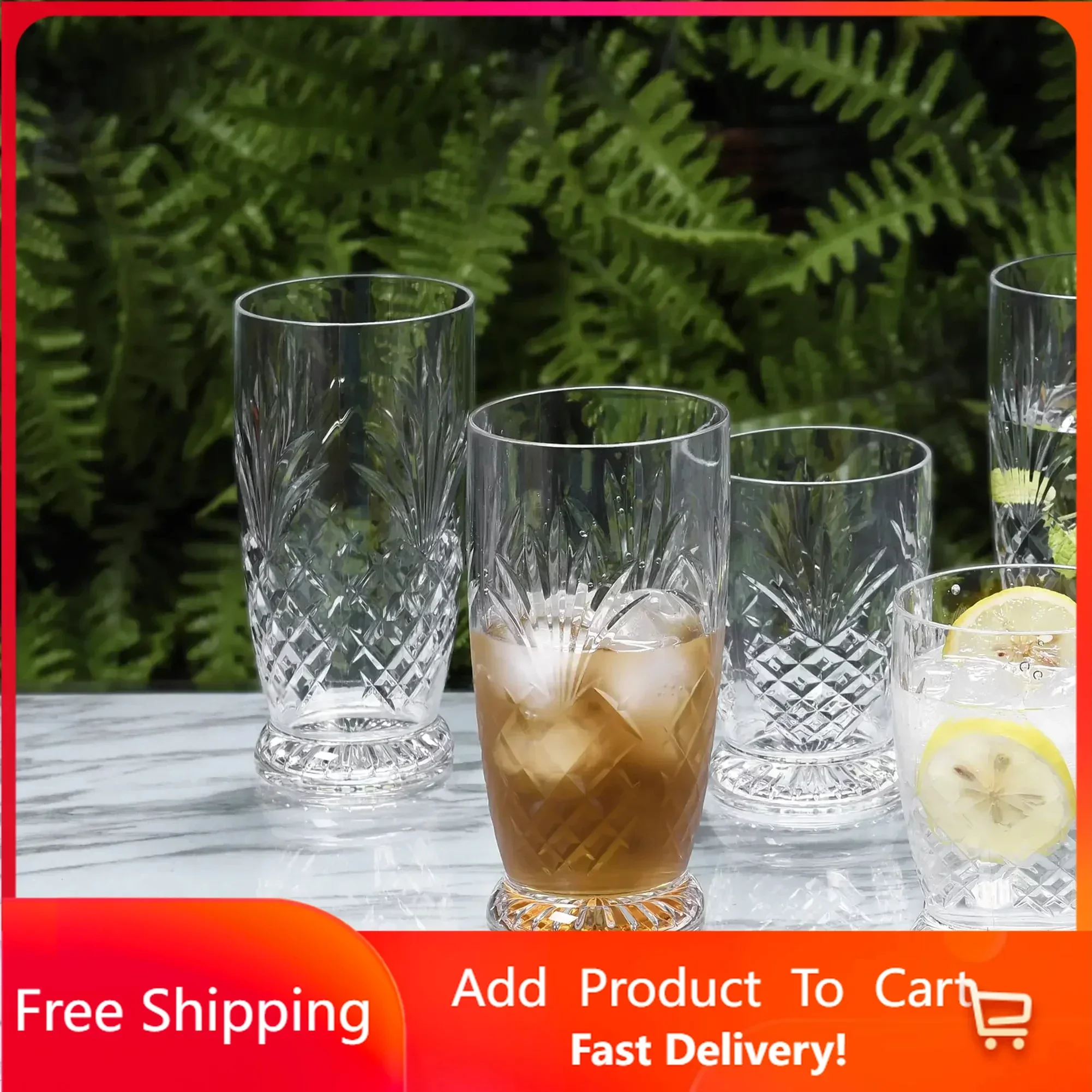 

24oz Tritan Pineapple Tumbler 6-Pack, BPA Free glass cups cocktail glass Rapid Transit Free Shipping