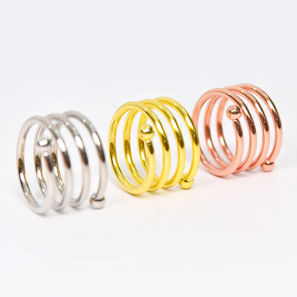 

Home Restaurant Fashion Napkin Ring Wedding Banquet Table Decoration Portable Spiral Shaped Napkins Ornament Gold