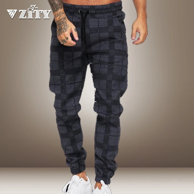 

Checkered Print Casual Pants Streetwear Mens Sweatpants Casual Joggers Men Pants Regular Cotton Cargo Pants overalls