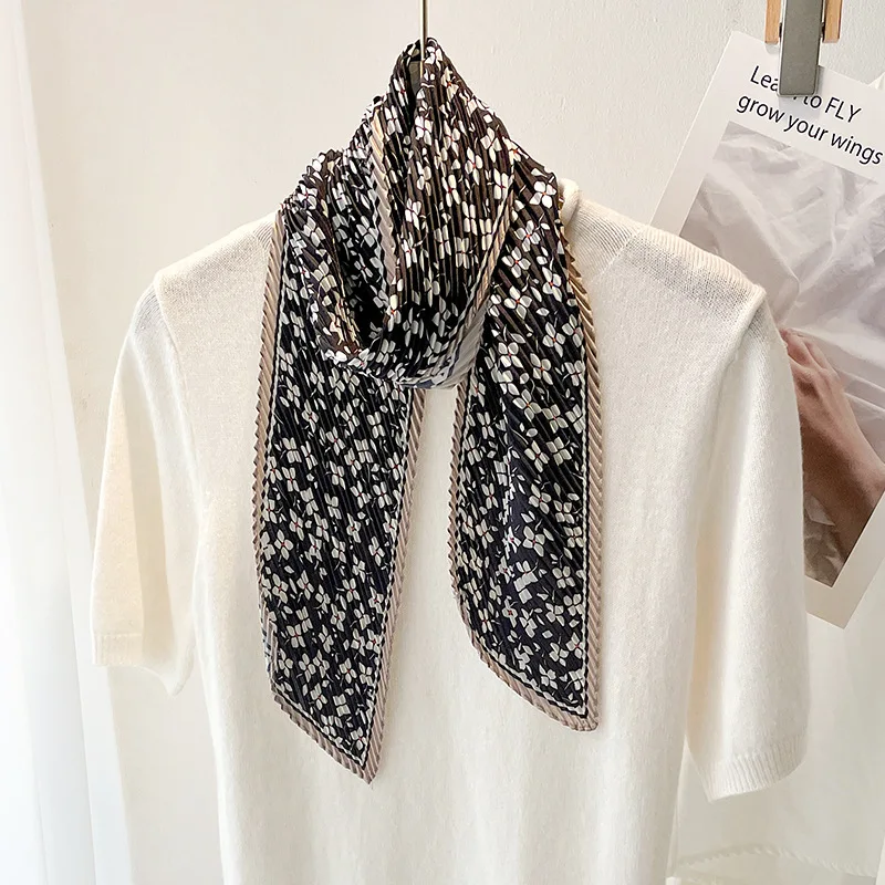 Женский шелковый шарф модный элегантный шейный платок с принтом для женщин