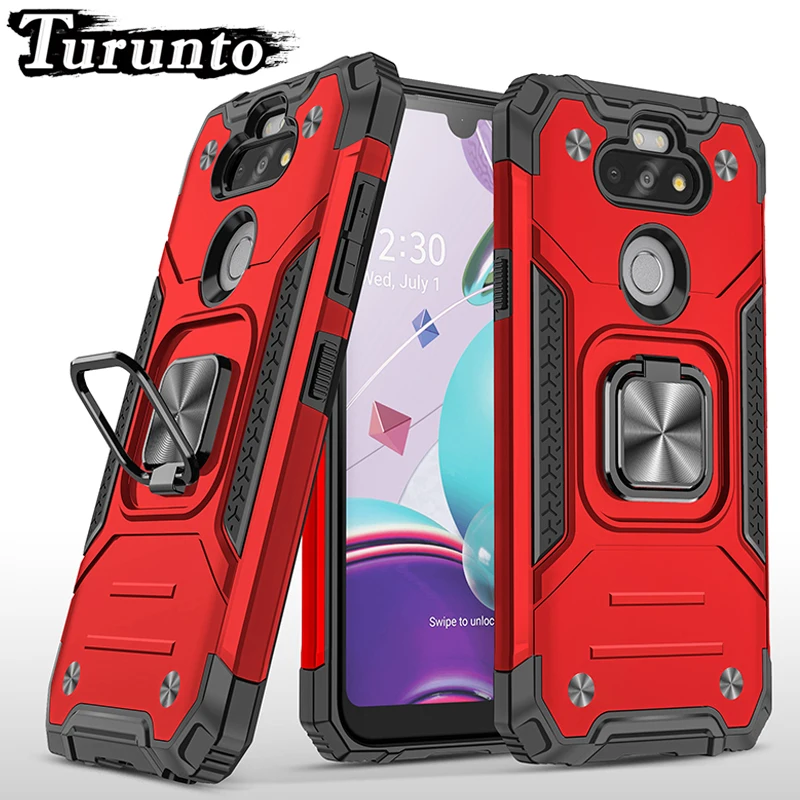 

Shockproof Armor Phone Case For LG Aristo5 Plus Cases Metal Magnetic Ring Back Cover For LG Aristo4 Aristo3 Aristo2 Aristo 5