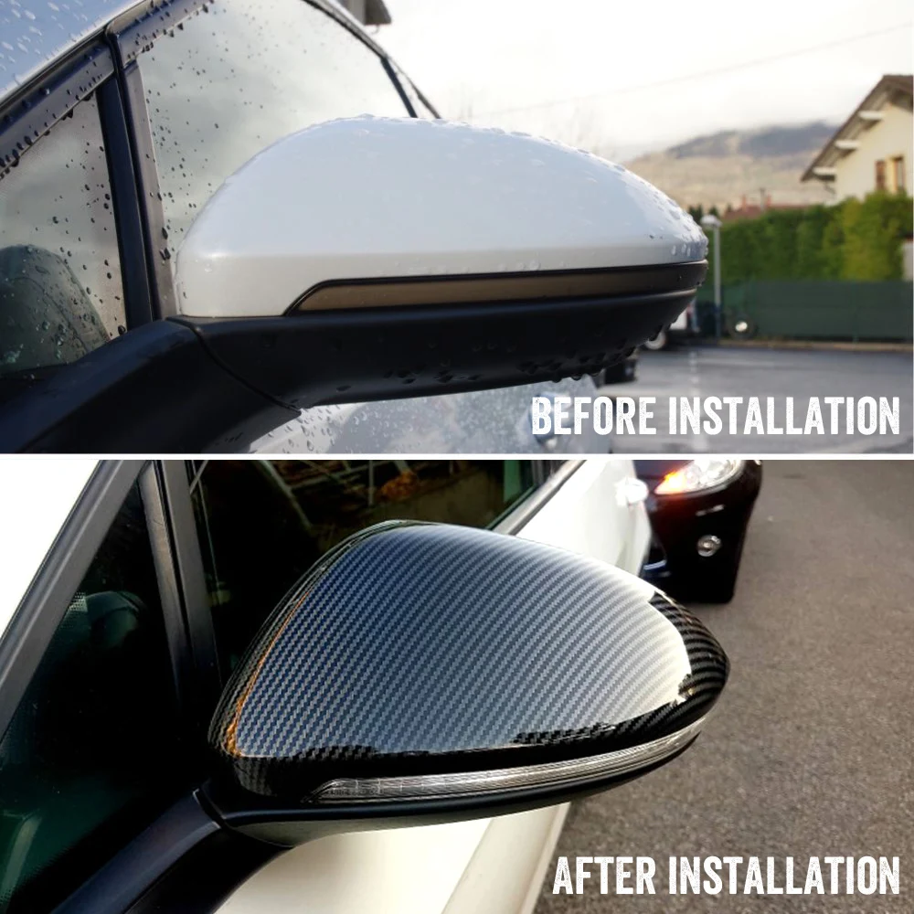 

Side RearView Mirror Cover Caps for VW for Golf 7 MK7 7.5 for GTI for Touran 2014-2017 door Wing Mirror Case Cover Bright Black