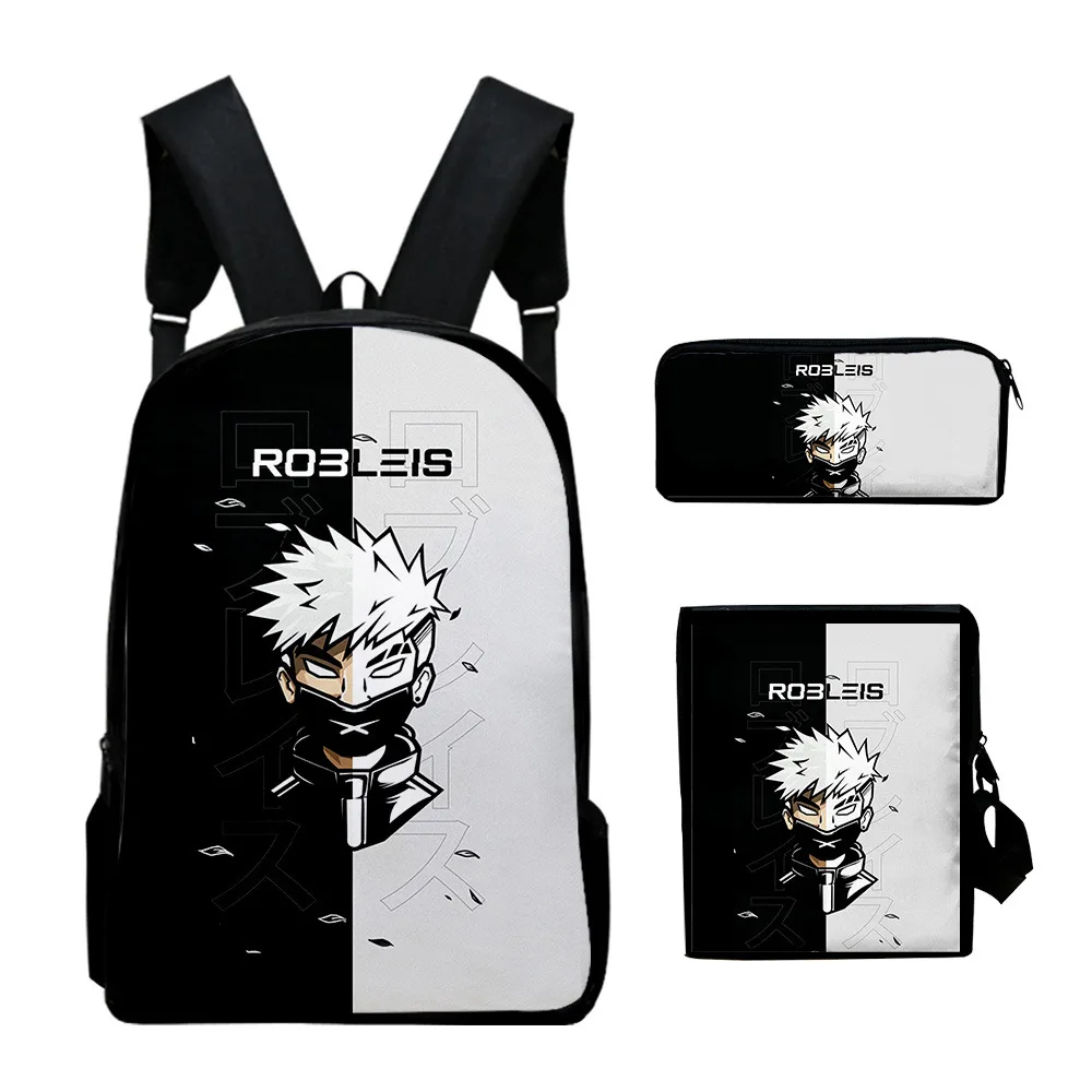 

Популярный рюкзак в стиле Харадзюку Robleis IUTU 3 шт./компл., школьный ученический портфель с 3D принтом, аниме, рюкзак для ноутбука, сумка на плечо,...