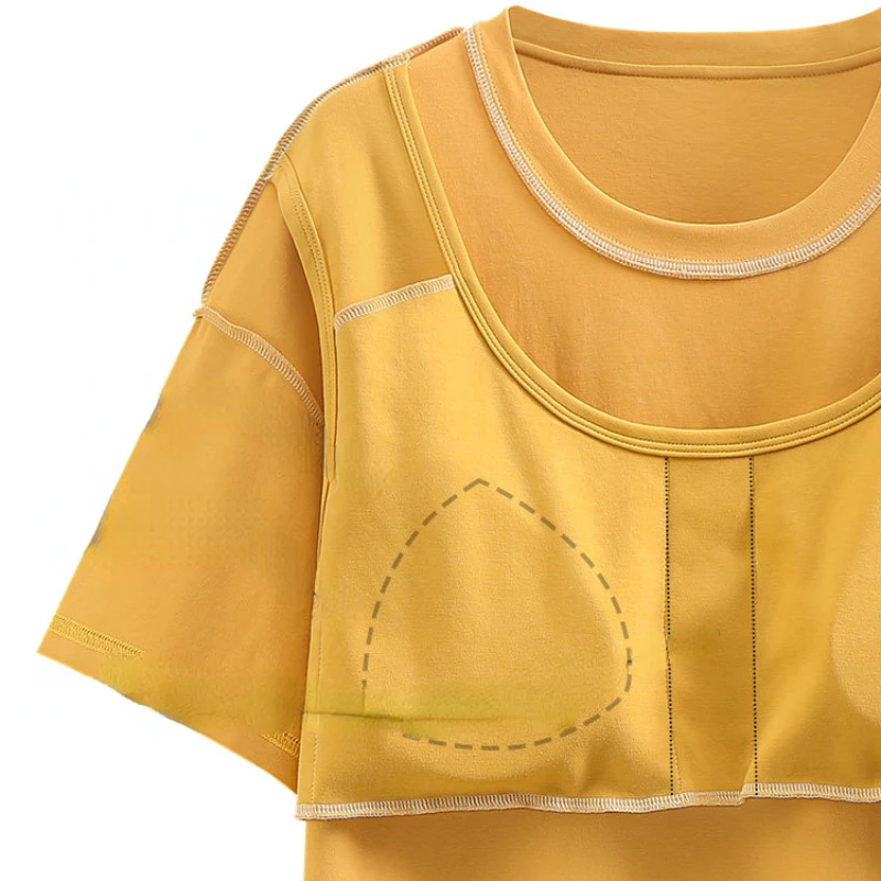 Summer Pajamas Women's Cotton Short-sleeved Cropped Trousers with Chest Pads Japanese Cute Girl Summer Home Suit Soft Sleepwear