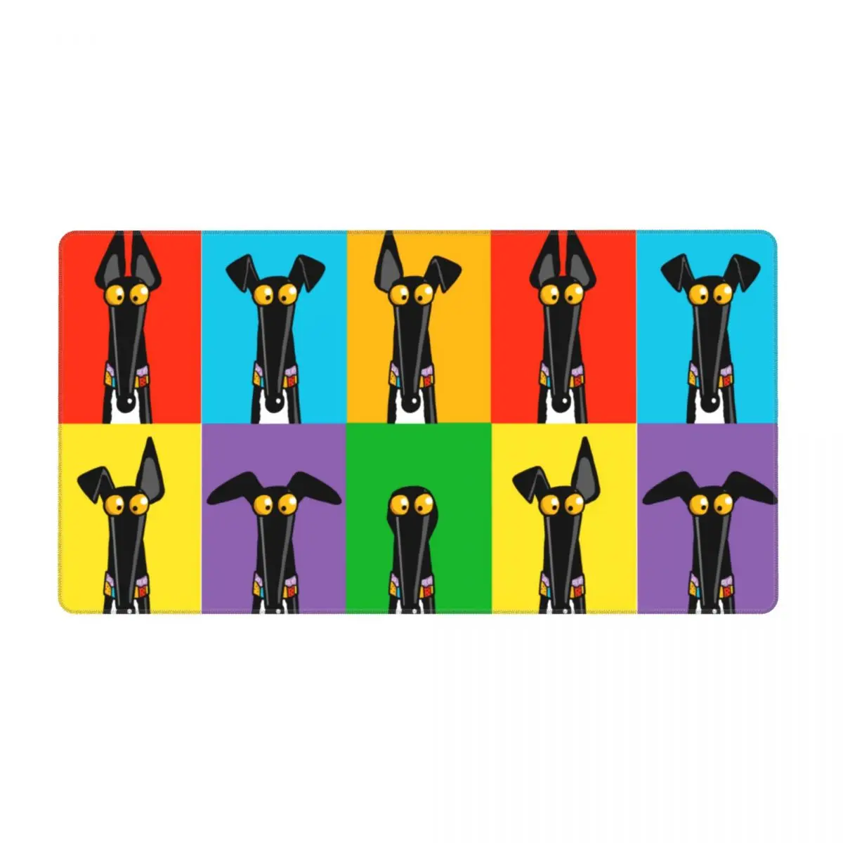 

Greyhound Semaphore Gaming Mouse Pad PC Desk Mat Dog Animal XL Rubber Mousepad for Computer