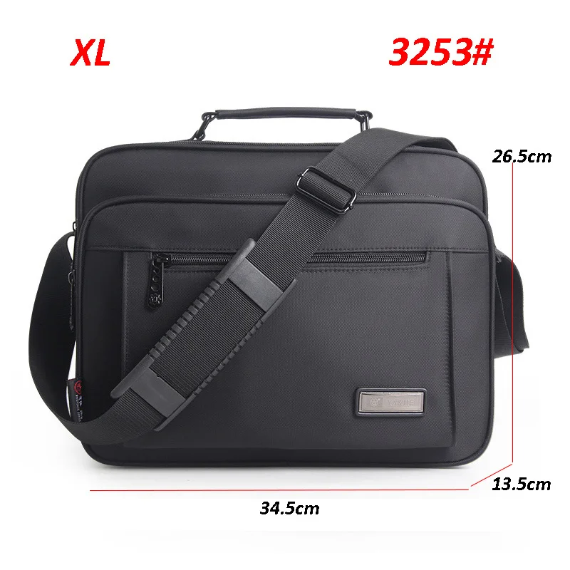 

Multiple Sizes Men Briefcase Bag Waterproof Oxford Male Shoulder Bags For 9-14" Laptop IPAD Man Business Black Handbag