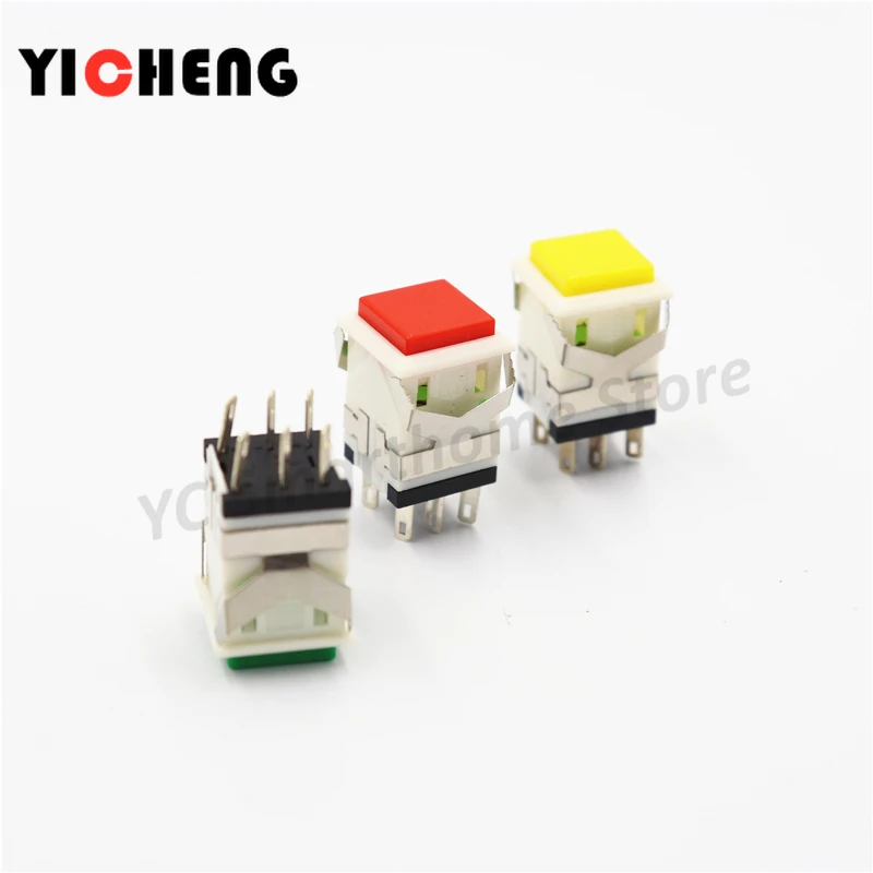 3 шт. kd2 мгновенный 6Pin переключатель с квадратной кнопкой KD2-24 KD2-23self-locking