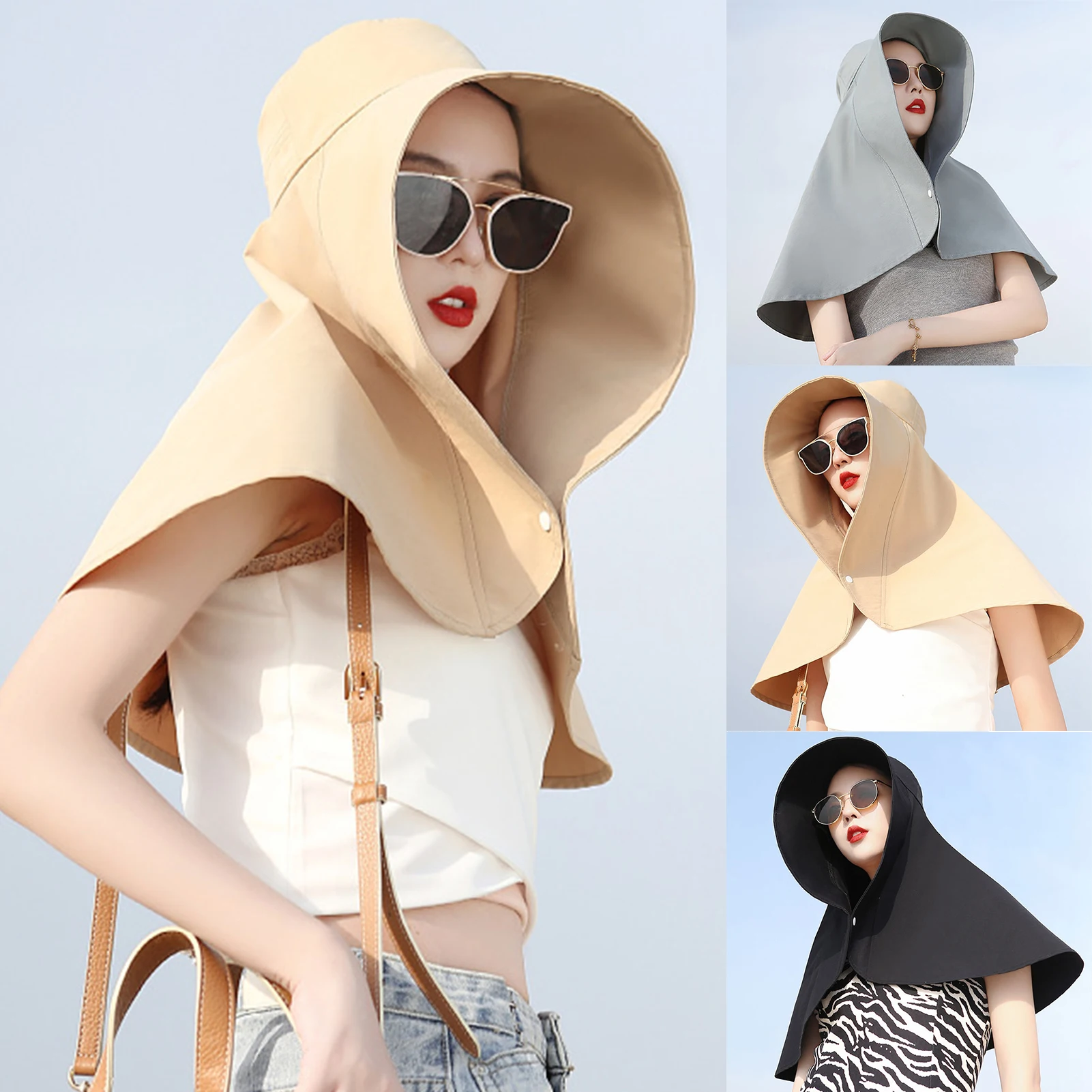 

Sun Protection Fishmen Hat Fashion Ladies Sun Protection Bucket Hat Ladies UV Protection Bucket Hat