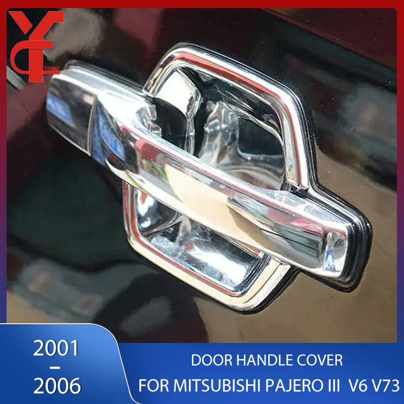 Хромированная крышка дверной ручки для Mitsubishi Pajero III Gelandewagen Offen Canvas Top V6 V73 2001 2002 2003
