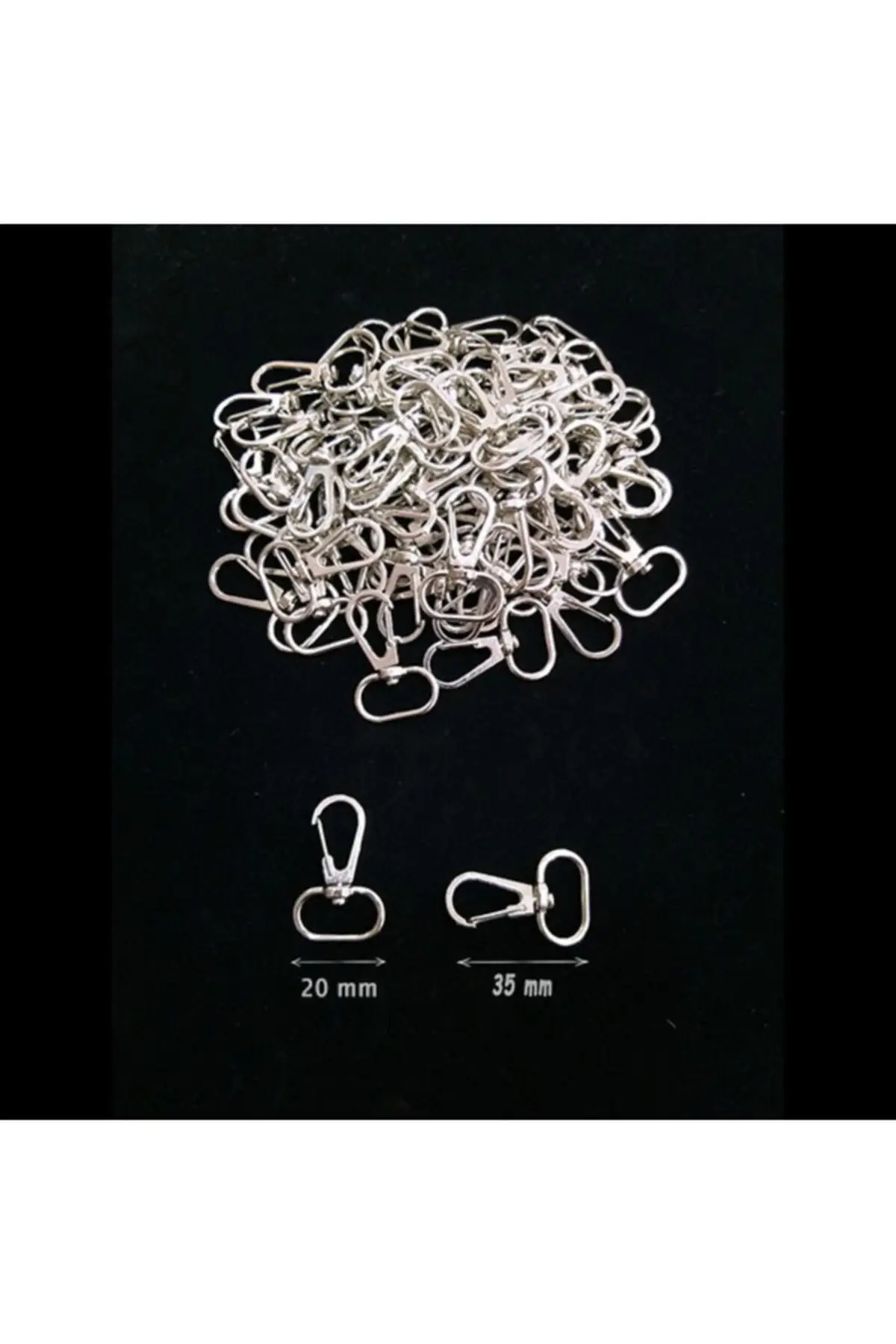 

Macrame Keychain Hook 100 PCs Key Ring Bracket Loop-Silver