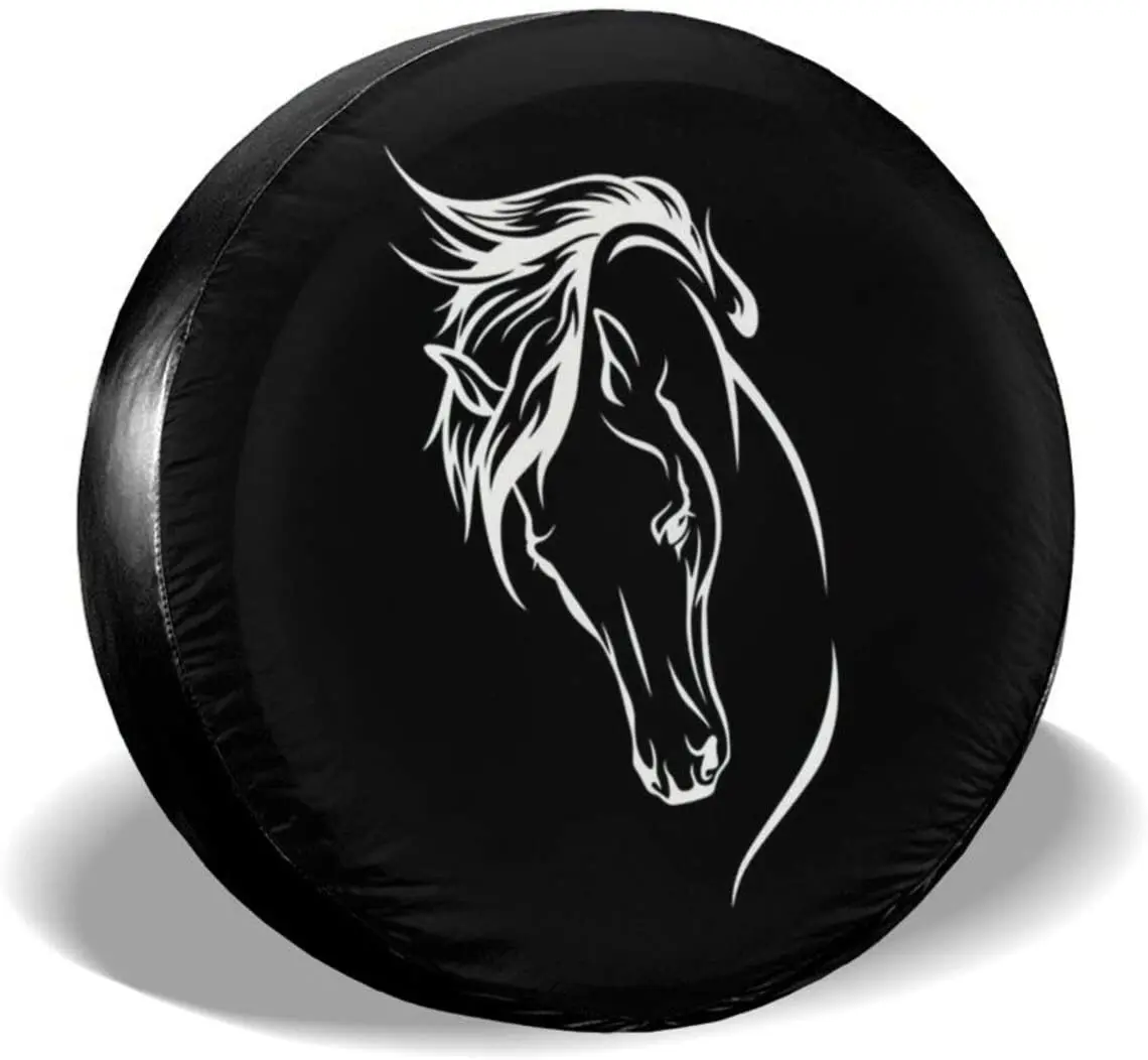

Horse Head 16 Inch Waterproof Dustproof Spare Tire Cover for Jeep, Trailer, RV, SUV and Many Vehicle Tires